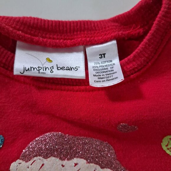Jumping Beans red fun Christmas monkey sweatershirt size 3t - Picture 3 of 4